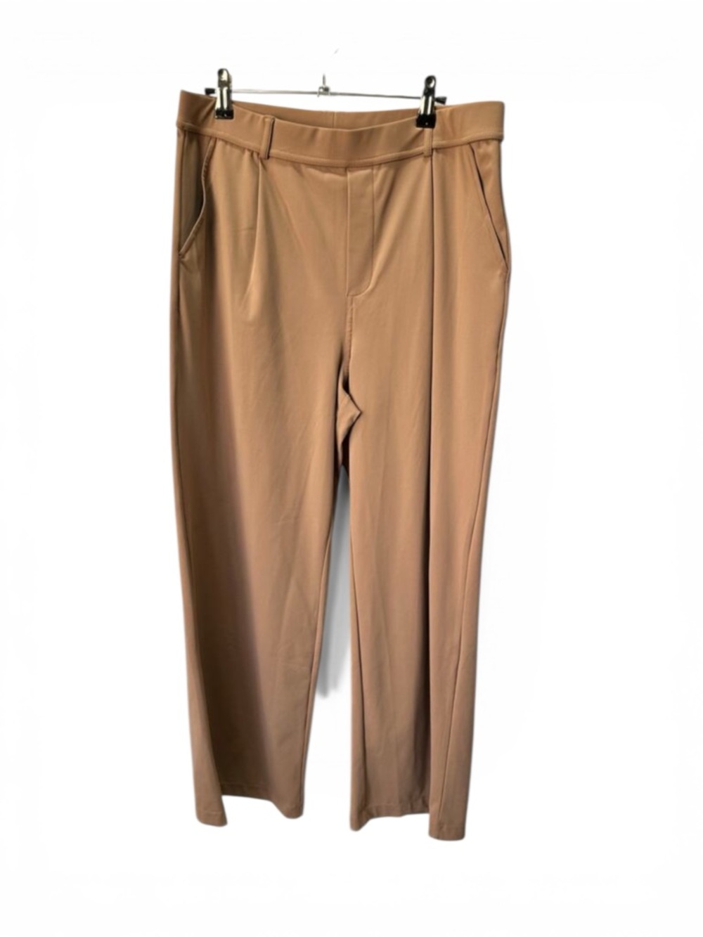 Halara Size L Tan Wide Leg Athleisure Pockets Work Pants NWT